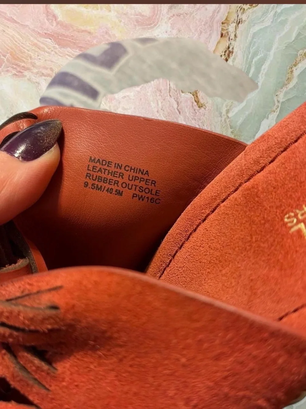 Michael Kors Orange Suede Studded Platform Mules - Picture 5 of 5